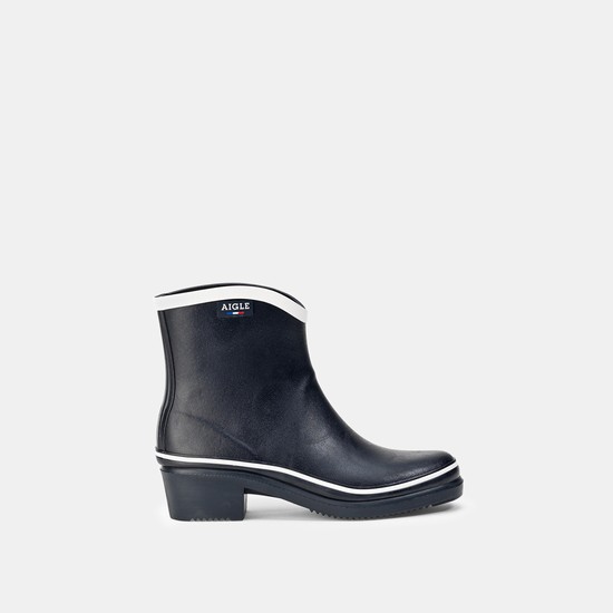 Aigle Rubber Ankle Rain Boots Women Navy ZA-27910